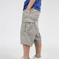 2025 Men Summer Multi-Pocket Baggy Cargo Cotton Calf Length Pants Casual Trouser Male Large Solid Color Shorts Plus Size Xl-6Xl