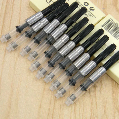 10pc FOUNTAIN PEN refill INK CONVERTER PUMP CARTRIDGES Black