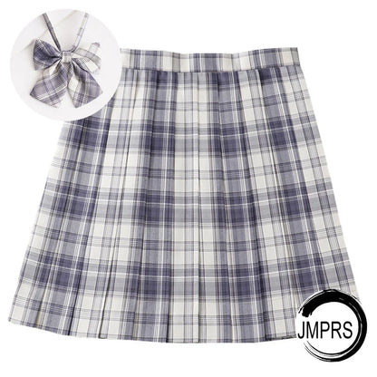 JMPRS Plaid Women Pleated Skirt Bow Knot Summer High Waist Preppy Girls Dance Mini Skirt Cute A Line Harajuku Sexy Japan Faldas