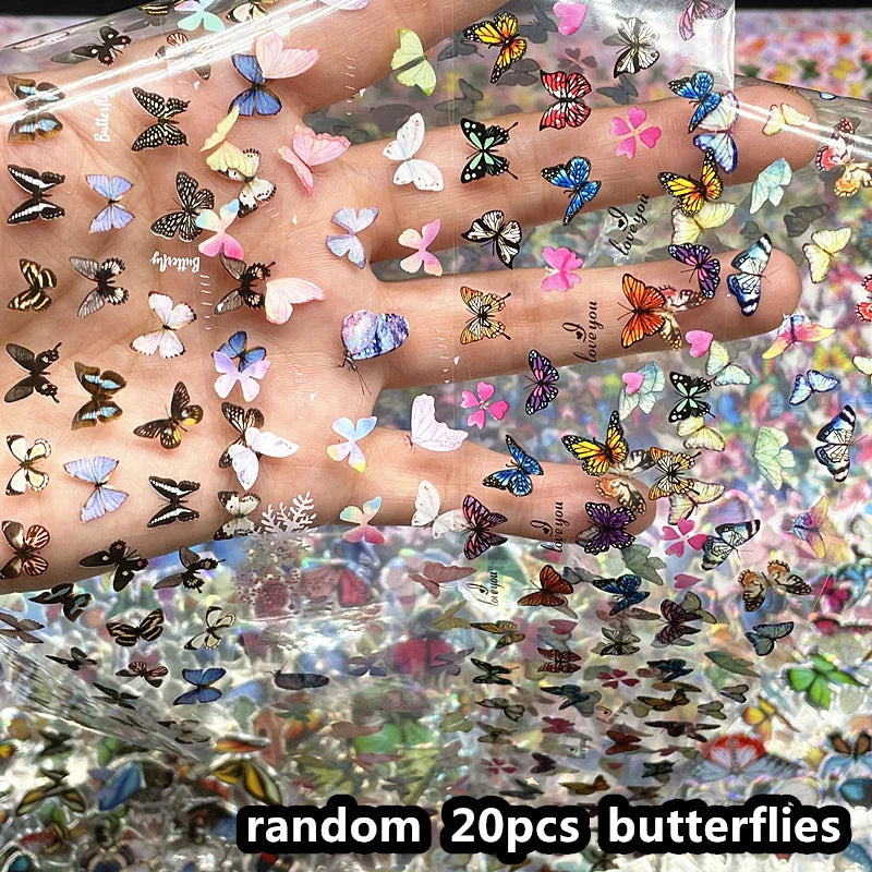 20 Rolls Halloween Nail Foils Gradient Transfer Paper Christmas Nail Art Stickers Stripe Floral Manicure Decals Nails Decoration