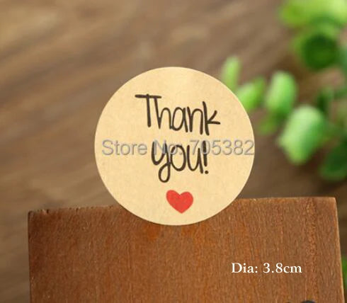GANSSIA 100pcs/lot "Fait Main avec Amour" Thank you Round Seal Sticker Paper Adhesive Stickers for Bakery& Gift Packing(ss-1143)