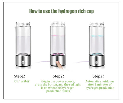 Titanium Portable Hydrogen-Rich Water Cup Water Ionizer Maker/Generator Super Antioxidants ORP Hydrogen Alkaline Water Bottle