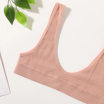 Women Push-Up Bra Small Cup Non-wire Bralette U-Neck Ribbed No-Pad Underwear Multiple Colors Crop Top Ladies Sexy Lingerie M-XL