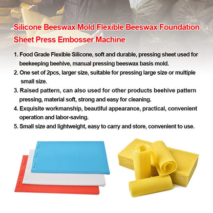 Beeswax Press Sheet Mold DIY Comb Foundation Mold Soft PVC Honeycomb Base Foundation Mould Beekeeping Beeswax Candle Making Tool