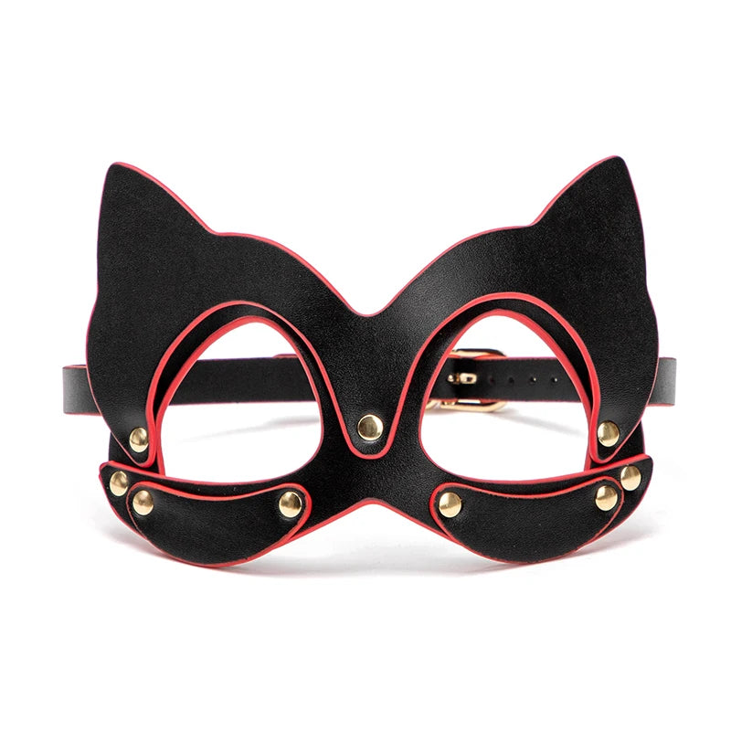 BLACKWOLF Leather Bondage Mask BDSM Harness Eye Mask Fetish Fun Sex Toys Owl Mask Cosplay Costume Halloween Party Half Face Mask