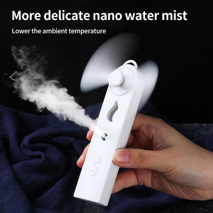 Mini Handheld Fan With Mister USB Nano Spary Diffuser Fold Air Humidifier Ventilador Portable 500Mah Battery Rechargeable Silent