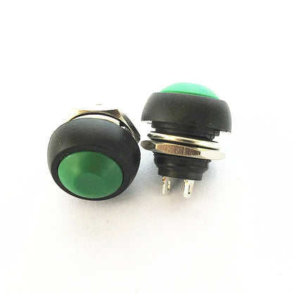 6PCS Small Button Switch Waterproof Switch Self-reset PBS-33B 12MM Red Lock-free Switch 6 Colors