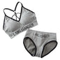 New Women's Cotton For Underwear Set Letter Sports Bra  Seamless Female Underwear Comfort No Steel Ring Suit Solid Color Chest