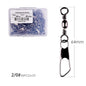 50Pcs/ Box Brass Barrel Fishing Swivel Solid Rings Fishing Pin Line Connector Fishhook with Interlock Snap Swivels Tackle Tool