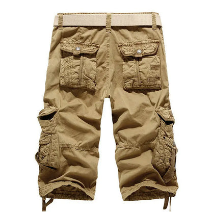 2025 Summer New High Quality Cargo Shorts Men Casual Workout Military Men's Shorts Multi Pocket Knee Length Short Pants