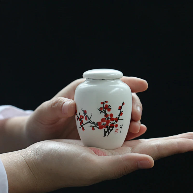 Mini White Ceramic Pet Ashes Urn Cremation Ash Holder Small Animal Pet Parrot Bird Funeral Memorial Casket Burial Urns Gift
