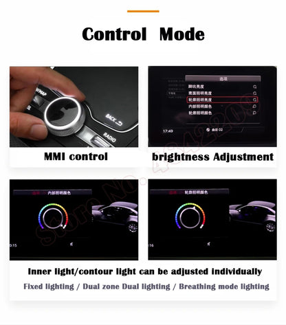 LED For Audi A4 S4 A5 S5 B9 2016-2023 Center Console Dashboard Ambient Light Strip Decorative Cover Lift Tweeter Speaker Lamp
