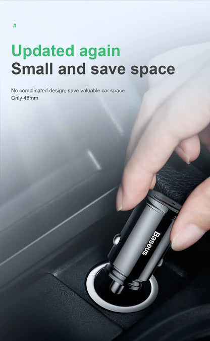 Baseus 30W Car Fast Charger Quick Charge 4.0 3.0 USB Type-C Fast Charging Car Phone Charger For Huawei Xiaomi iPhone 15 14 13 12
