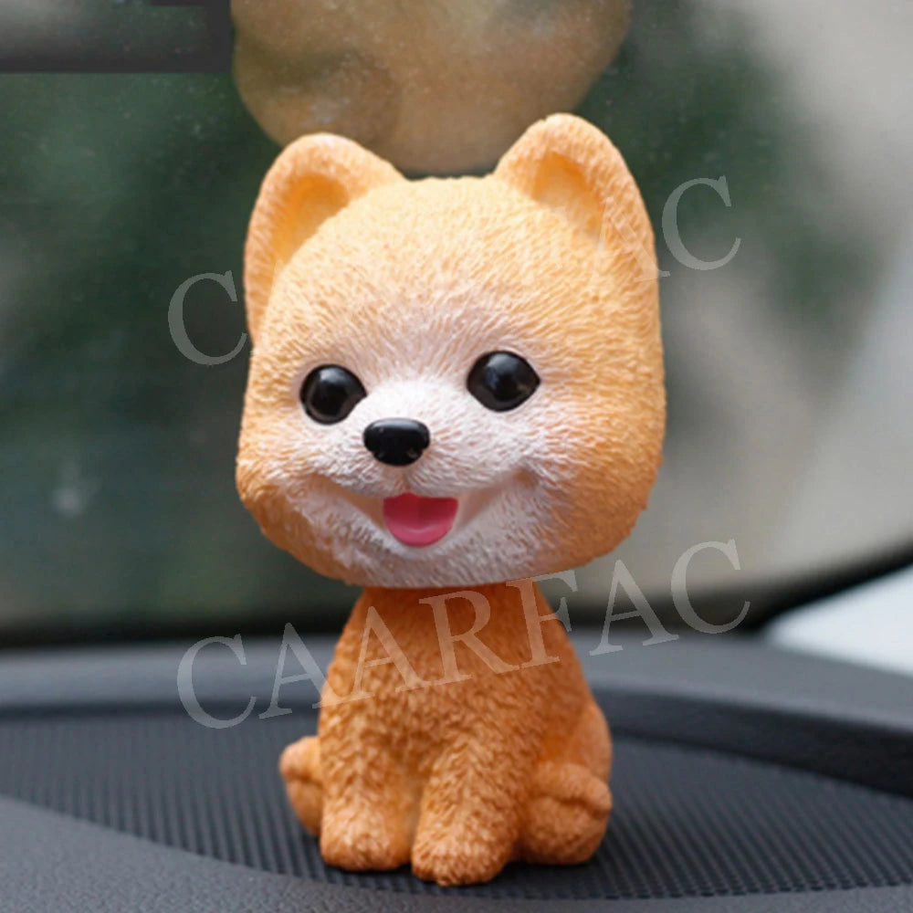 Car Shaking Head Dog Ornaments Bobblehead Dog Nodding Puppy Toys Shaking Head Dolls Accessories For All Universal Car