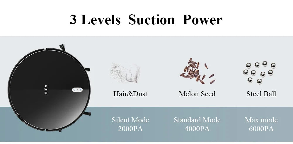 ABIR G20S Robot Vacuum Cleaner,Map Memory,6000Pa Suction,Remote Upgrade, Electric Wet Mop,WIFI APP Smart Floor Washing for Home