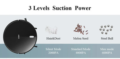 ABIR G20S Robot Vacuum Cleaner,Map Memory,6000Pa Suction,Remote Upgrade, Electric Wet Mop,WIFI APP Smart Floor Washing for Home