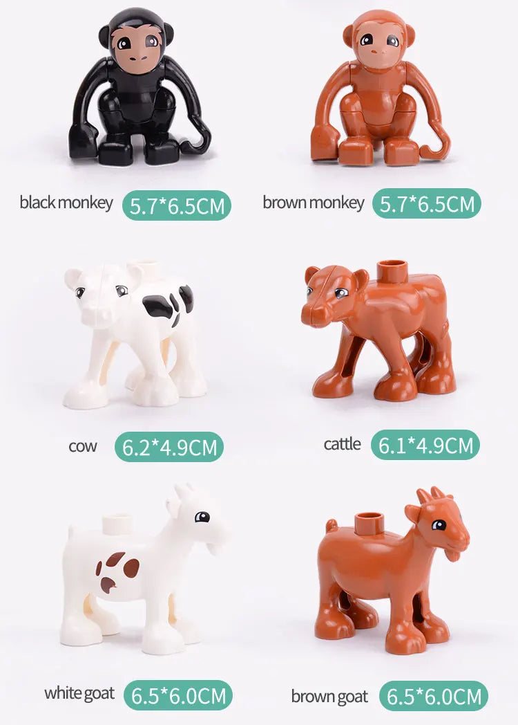 Building Block Toy Animal Series: Black Cat Dog Lion Tiger Elephant Children's Party Zoo Parent-child Interactive Holiday Gift