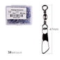 50Pcs/ Box Brass Barrel Fishing Swivel Solid Rings Fishing Pin Line Connector Fishhook with Interlock Snap Swivels Tackle Tool