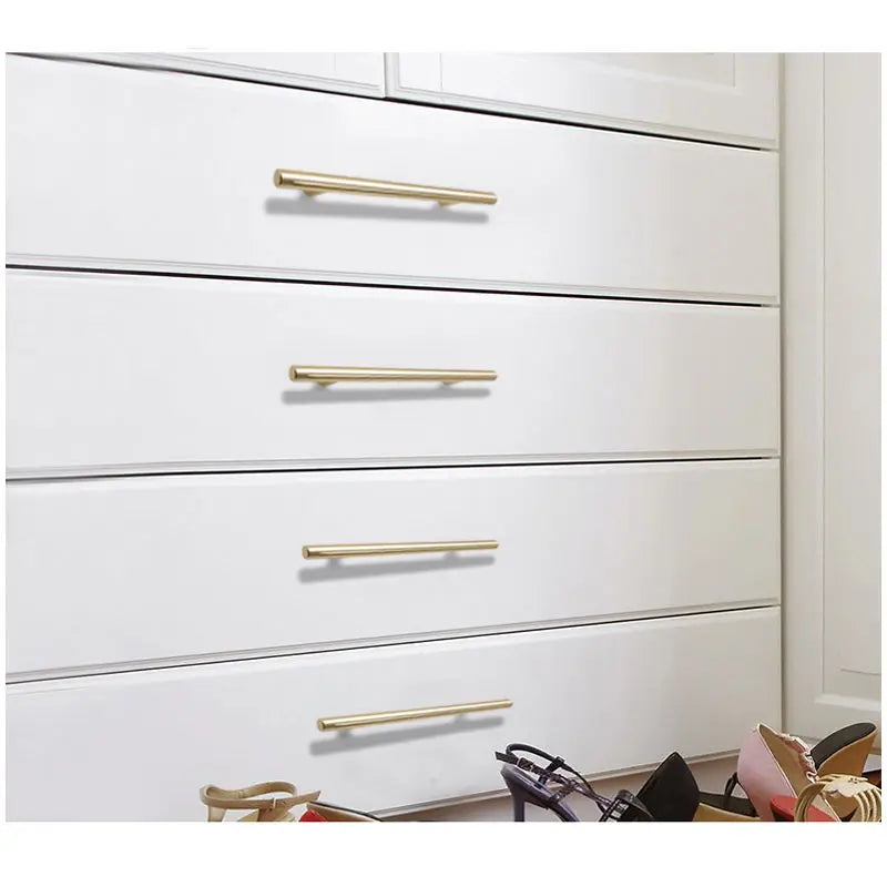 Black Gold Cupboard Handle Brushed Stainless Steel Kitchen Cabinet Door Knob Furniture Drawer Pull  Hardware Pulls  Bar Handle