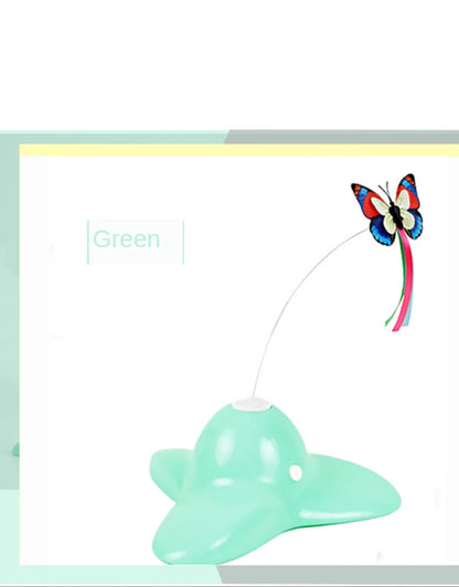 Electric Automatic Rotating Cat Toy Colorful Fluttering Butterfly Shape Funny Kitten Puppy Interactive Playing Toys Accessories