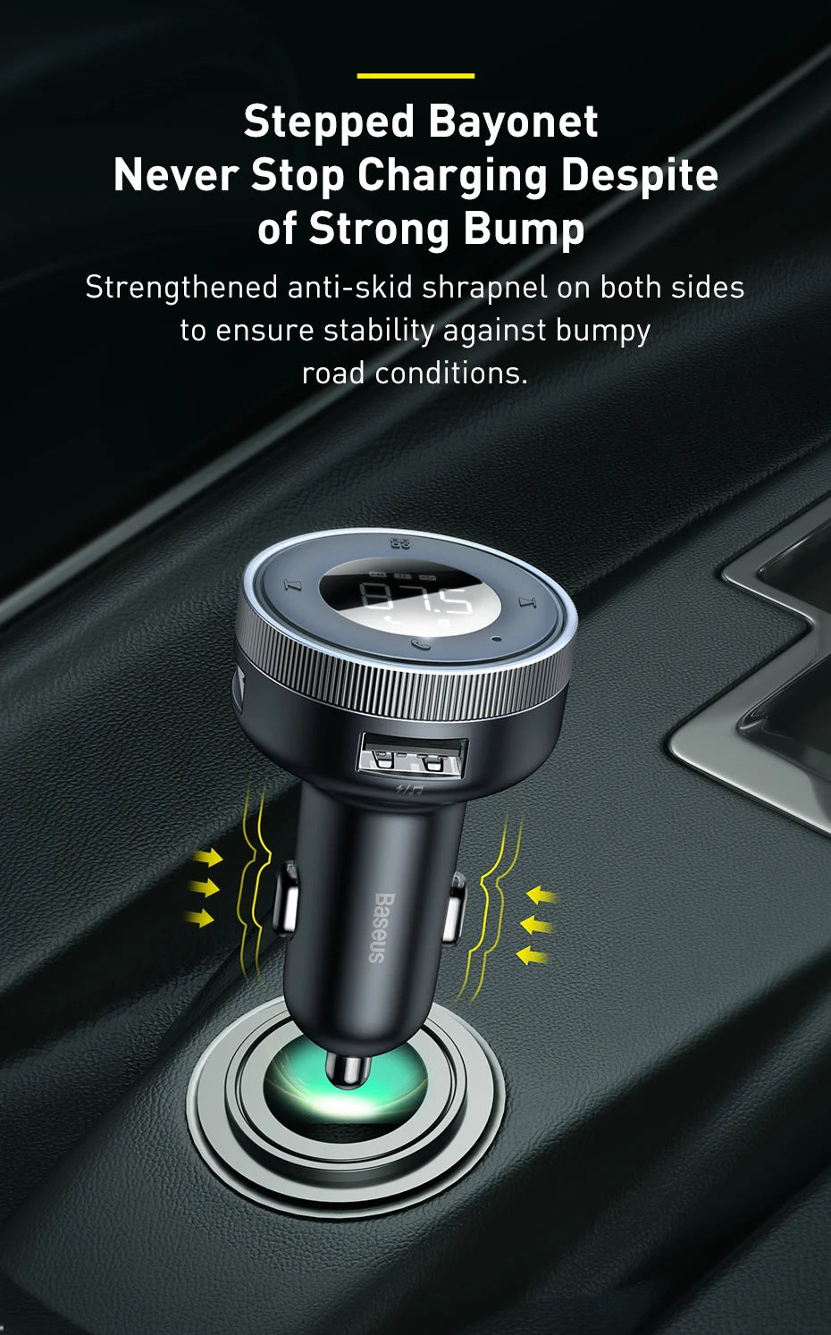 Baseus FM Transmitter Modulator Car Wireless Bluetooth 5.0 USB Fast Charger Auto Aux Radio Mp3 Player Music Hands Free Car Kit