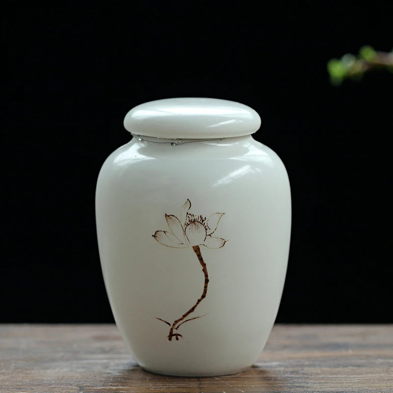 Mini White Ceramic Pet Ashes Urn Cremation Ash Holder Small Animal Pet Parrot Bird Funeral Memorial Casket Burial Urns Gift