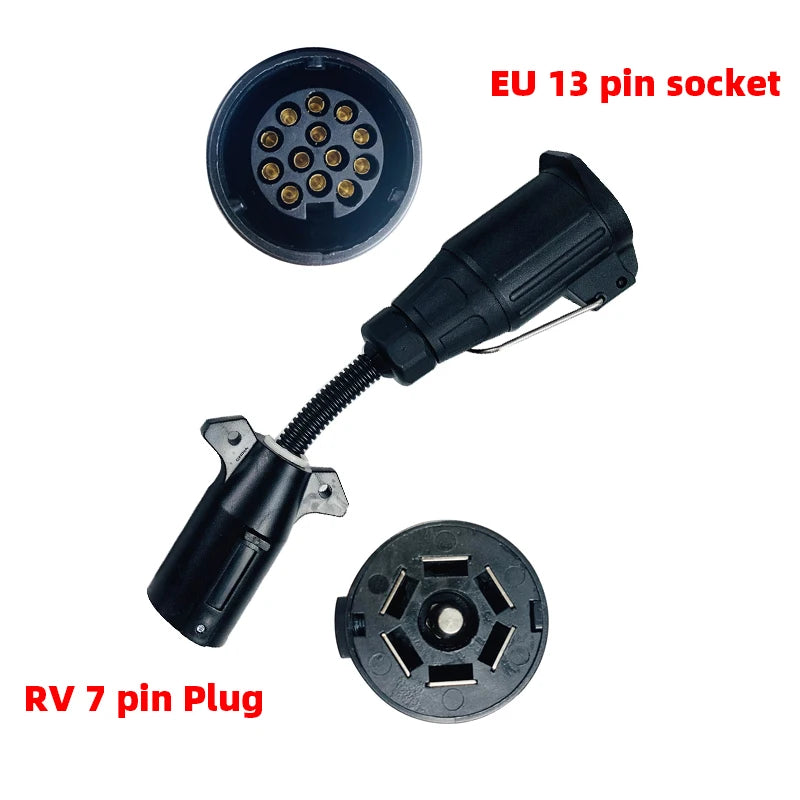 EgoTrailer Trailer Plug Adapter 13 Pin Trailer Socket to 7 Pin RV Blade Plug Connector Plug Trailer Boat Truck Trailer Parts