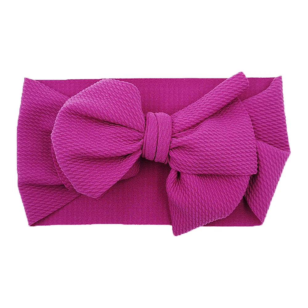 Solid Baby Headband Adjustable Big Bowknot Hair Band Oversize Turban Newborn Headwear For Baby Girls Fashion Hair Accessories
