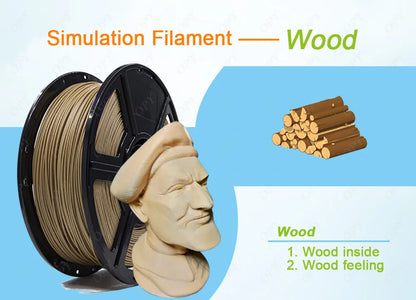 Pla Wood Filament 3D Printer Wooden Plastic 1.75Mm 1Kg Nature Materials 10M 100G Sample