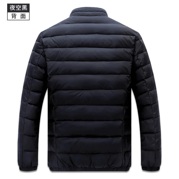 Quality Stand Collar Winter Duck Down Coats Men Warm Light Down Jackets Male Father's Down Coat Fashion Puffer Jackest  JK-826