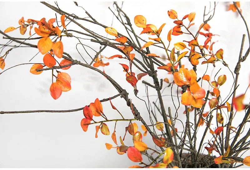 110cm Single Feel Autumn Leaf Plant Bouquet Artificial Flowers Plastic Floor Wedding Arrangement Withered Rattan decoration
