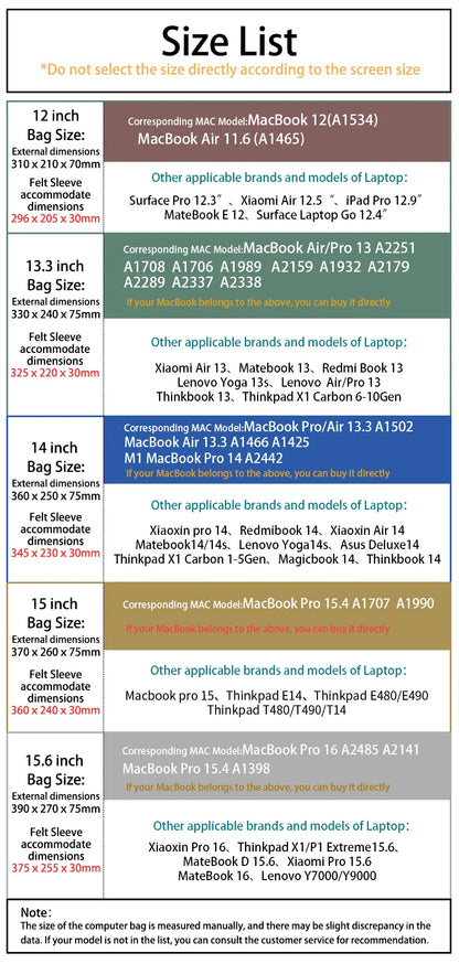 Laptop Bag 13.3 14 15.6 Inch Waterproof Notebook Case Sleeve For Macbook Air Pro Computer Shoulder Handbag Women Men Briefcase