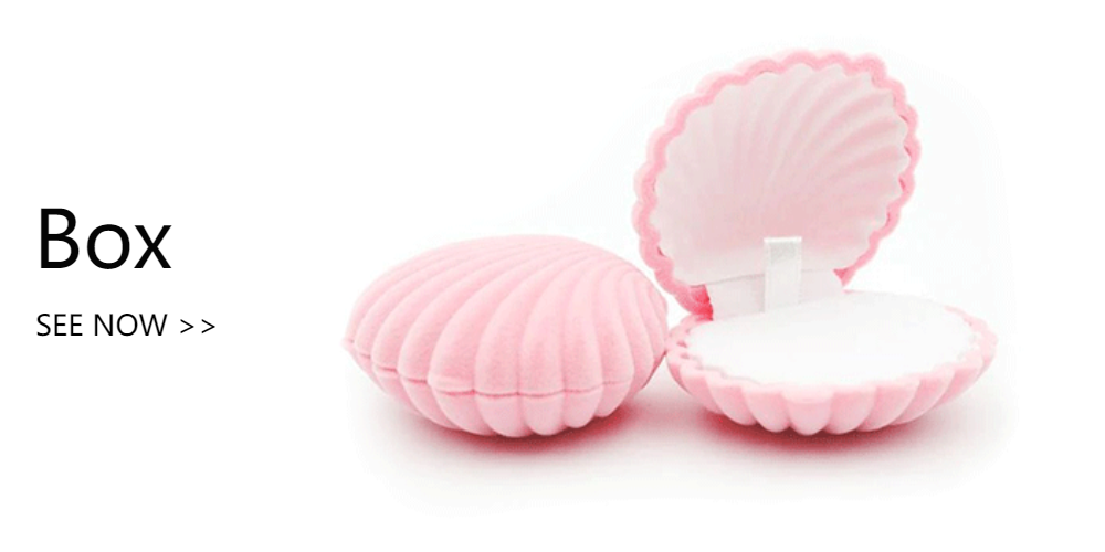 1pcs 5Colors Pink Shell Lovely Velvet Wedding Engagement Ring Box For Earrings Necklace Bracelet Jewelry Display Gift Box Holder