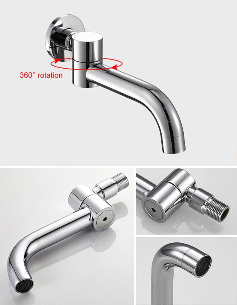 BECOLA Wall Mounted Faucet Spout Square and Round Brass Chrome/Black Spouts Waterfall Shower Faucet Accessories