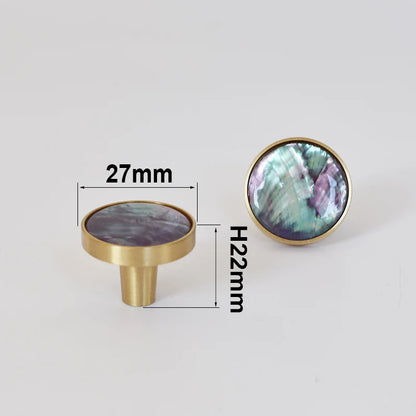 Natural Shell Gold Brass Wall Hooks Shoe Cabinet Knobs Closet Furniture Handle Wardrobe Drawer Pull Vintage Kitchen Accessories