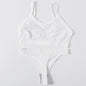 Women Seamless Bra And Panties Set Wire Free Bralette High Leg Cut Thongs Comfort Ribbed Unlined Underwear Sexy Lingerie Set