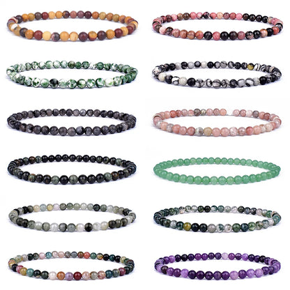 4mm 6mm Mini Energy Charm Bracelet Natural Stone Beads Yoga Healing Bracelet Jewelry for Women Men Best Friend Gift Dropshipping