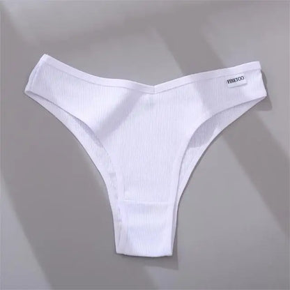 FINETOO 3/5Pcs Cotton Brazilian Panties Women's Panties Sexy V Waist T-Back Underwear Female Soft Underpants Lady Bikini Lingeri