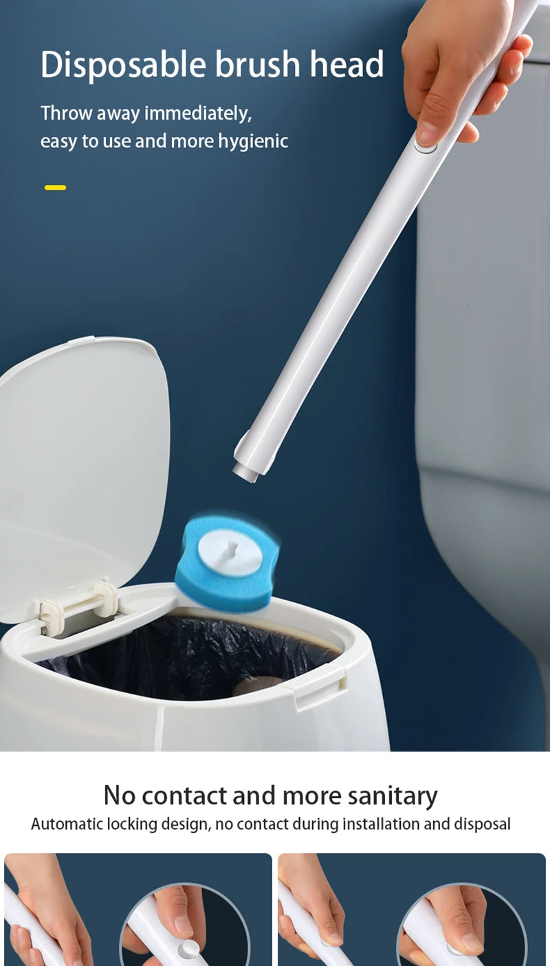 Disposable Toilet Brush Without Dead Angle Cleaning Tools Household Long Handle Cleaner Brush Bathroom Accessories For Toilet