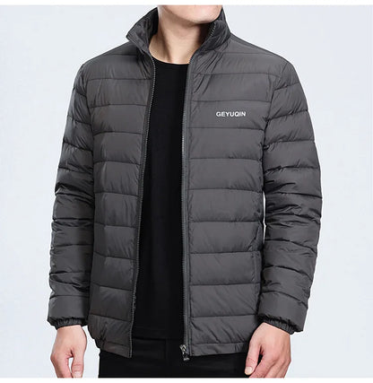 Quality Stand Collar Winter Duck Down Coats Men Warm Light Down Jackets Male Father's Down Coat Fashion Puffer Jackest  JK-826