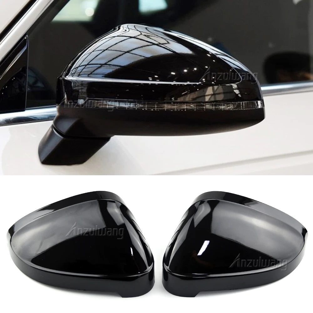 2pcs Glossy Black Side Rear View Rearview Mirror Replace Cap Cover For Audi A4 S4 RS4 B9 2016 -2020 A5 S5 RS5 8W6 Car Styling