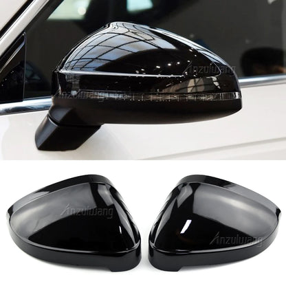 2pcs Glossy Black Side Rear View Rearview Mirror Replace Cap Cover For Audi A4 S4 RS4 B9 2016 -2020 A5 S5 RS5 8W6 Car Styling