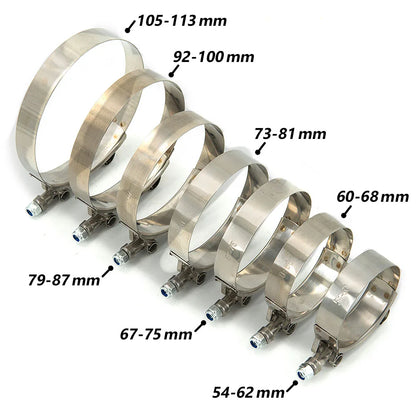 1 Pc 2.0" 2.25" 2.5" 2.75" 3.0" 3.25" 3.5" 4.0" T-Bolt Exhaust Clamp Intake Turbo Exhaust Intercooler Silicone Coupler