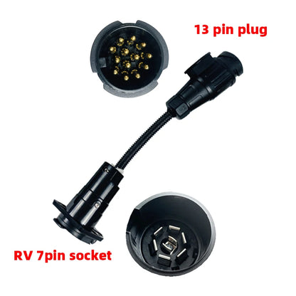 EgoTrailer Trailer Plug Adapter 13 Pin Trailer Socket to 7 Pin RV Blade Plug Connector Plug Trailer Boat Truck Trailer Parts