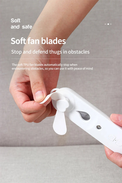 Mini Handheld Fan With Mister USB Nano Spary Diffuser Fold Air Humidifier Ventilador Portable 500Mah Battery Rechargeable Silent
