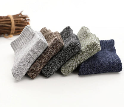 5 Pairs Thicken Socks Men High Quality Towel Keep Warm Winter Socks Cotton Christmas Gift Socks For Man Thermal Size 38-45