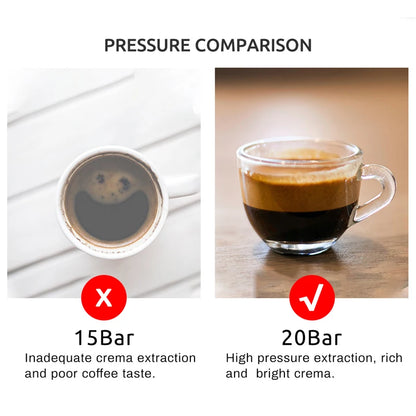 HiBREW Coffee Machine Cafetera 20 Bar Espresso Inox Semi Automatic Expresso Cappuccino Hot Water Steam Temperature Display H5