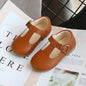 Spring Autumn Kids Shoes T Strap Leather Shoes For Girls Boys Non-slip Toddlers Mary Janes Baby Children Buckle Strap Flats