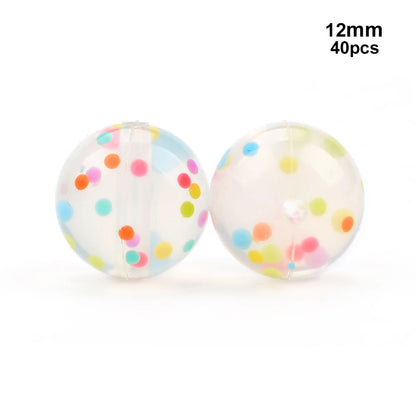 LOFCA 40pcs 12mm Silicone Beads Teething Chew Beads Food Grade Teether Necklace BPA Free Diy Jewelry Baby Teether Toy Pacifier