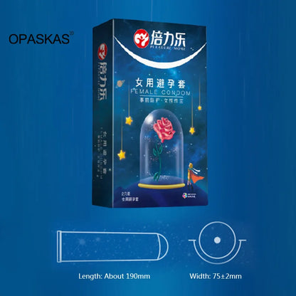 2PCS Female Condoms For Women Wearing Orgasm Latex Rubber women's condoms Male Penis Cock Sleeve Contraceptives For Adults 18+